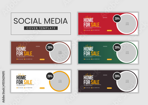 Real estate web banner and social media banner facebook cover template