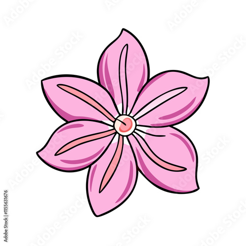 creeping phlox flower illustration, flower vector art, flower icon - Minimalistic flat illustration of creeping phlox flower flower, perfect for icons, logos, and floral-themed designs.

