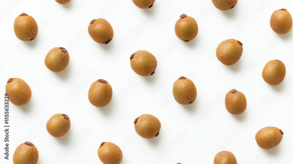 Scattered kiwi fruits on white background. Scattered kiwi fruits on white background.