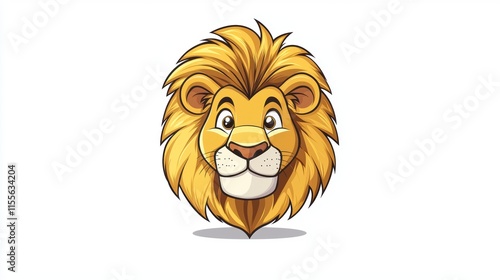 Lion head logo design graphic art white background simple style photo