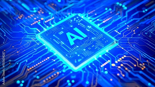 glowing electronic AI circuit board