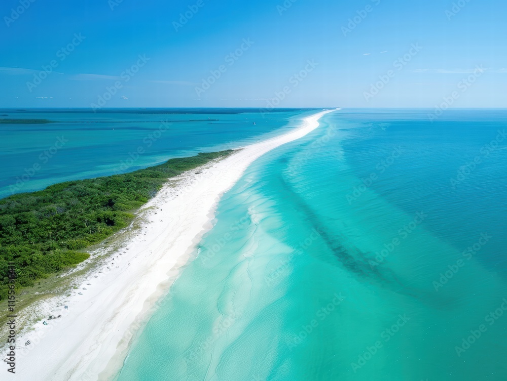 Aerial View of a Pristine Tropical Beach Aerial View of a Pristine Tropical Beach