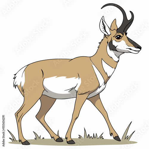 "Sonoran pronghorn digital artwork showcasing the beauty and resilience of this endangered species in the Sonoran Desert."