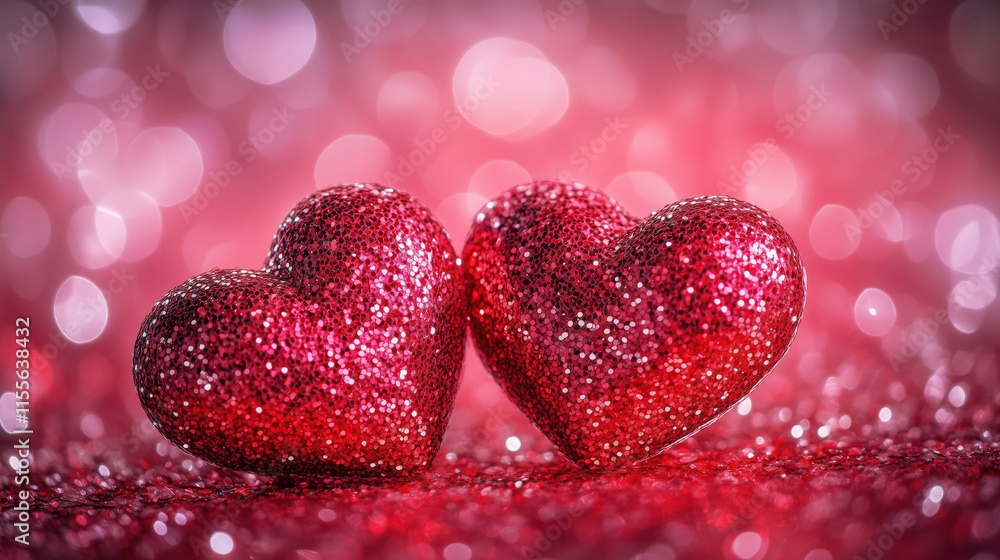 Close-up of heart shape set on pink abstract glowing background with bokeh lights. Close-up of heart shape set on pink abstract glowing background with bokeh lights.