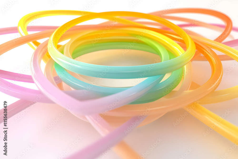 Pastel Rainbow 3D Abstract Background Pastel Rainbow 3D Abstract Background