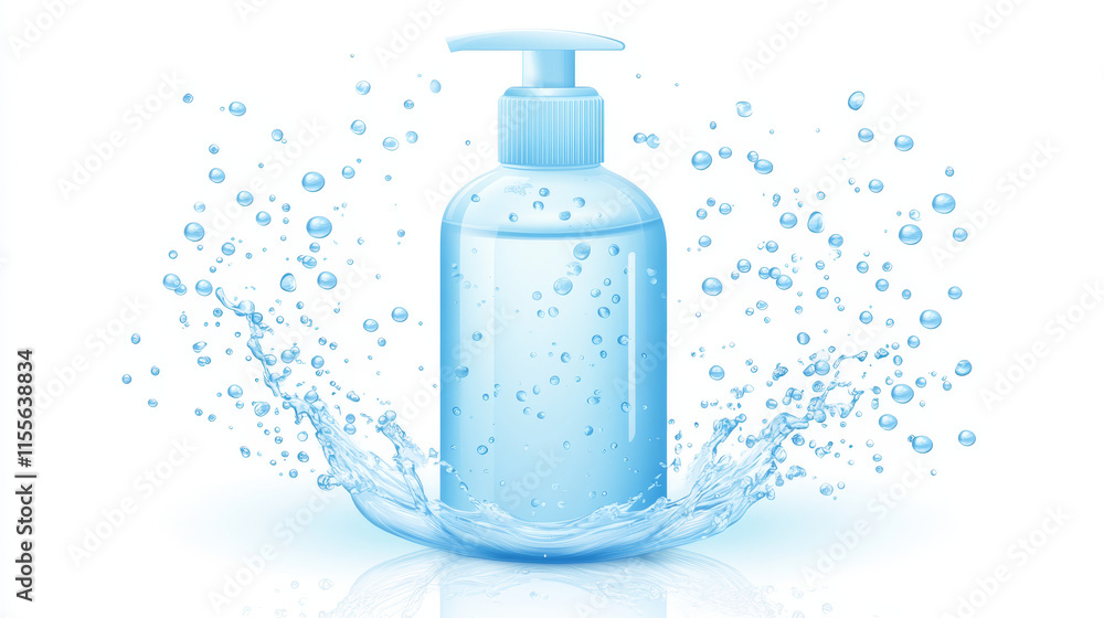 Liquid soap. Liquid soap isolated on a light background. Vector illustration. Liquid soap. Liquid soap isolated on a light background. Vector illustration.