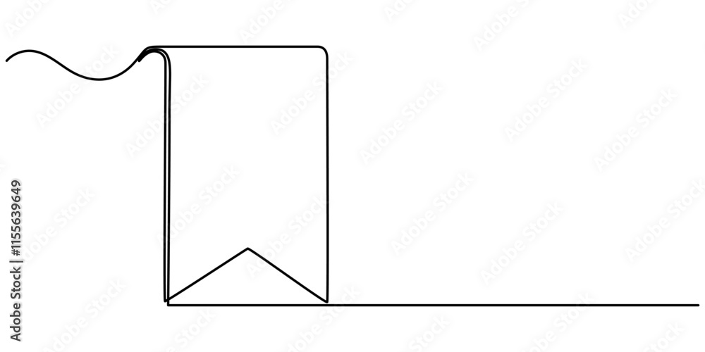 A single-line drawing of a bookmark. Continuous line bookmark icon. One line icon, Bookmark icon in continuous line drawing style. Line art of bookmark symbol. Vector illustration. Abstract background A single-line drawing of a bookmark. Continuous line bookmark icon. One line icon, Bookmark icon in continuous line drawing style. Line art of bookmark symbol. Vector illustration. Abstract background