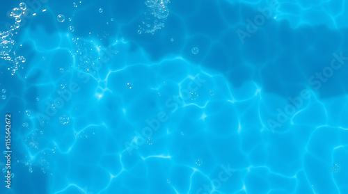 transparent Blue Water with Ripples, Splashes, Bubbles, and Sunlit Waves – Abstract Summer Banner Background, water texture, abstract background, copy space