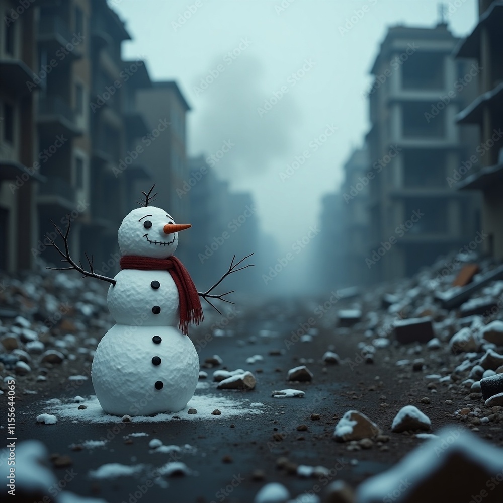 Obraz premium snowman in the snow