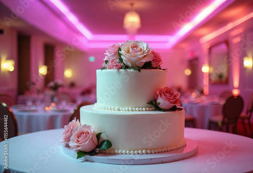 wedding cake with roses