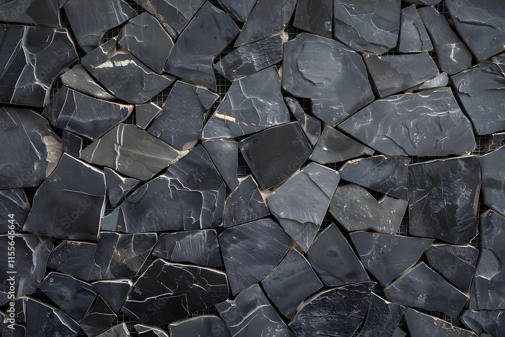 Black stone wall texture for design background Black stone wall texture for design background