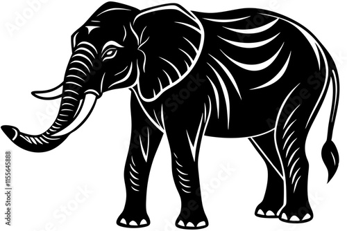 Elephant Animal Silhouette Vector Design photo