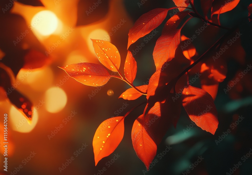 Glowing Autumn Leaves Highlight the Beauty of Nature with Raindrops and Soft Bokeh Effect in Warm Tones of Orange and Red Creating a Dreamy Atmosphere Glowing Autumn Leaves Highlight the Beauty of Nature with Raindrops and Soft Bokeh Effect in Warm Tones of Orange and Red Creating a Dreamy Atmosphere