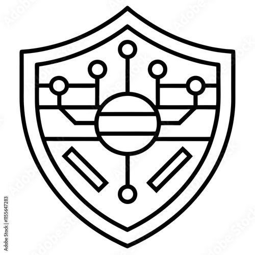 Cybersecurity Line Art Vector Design