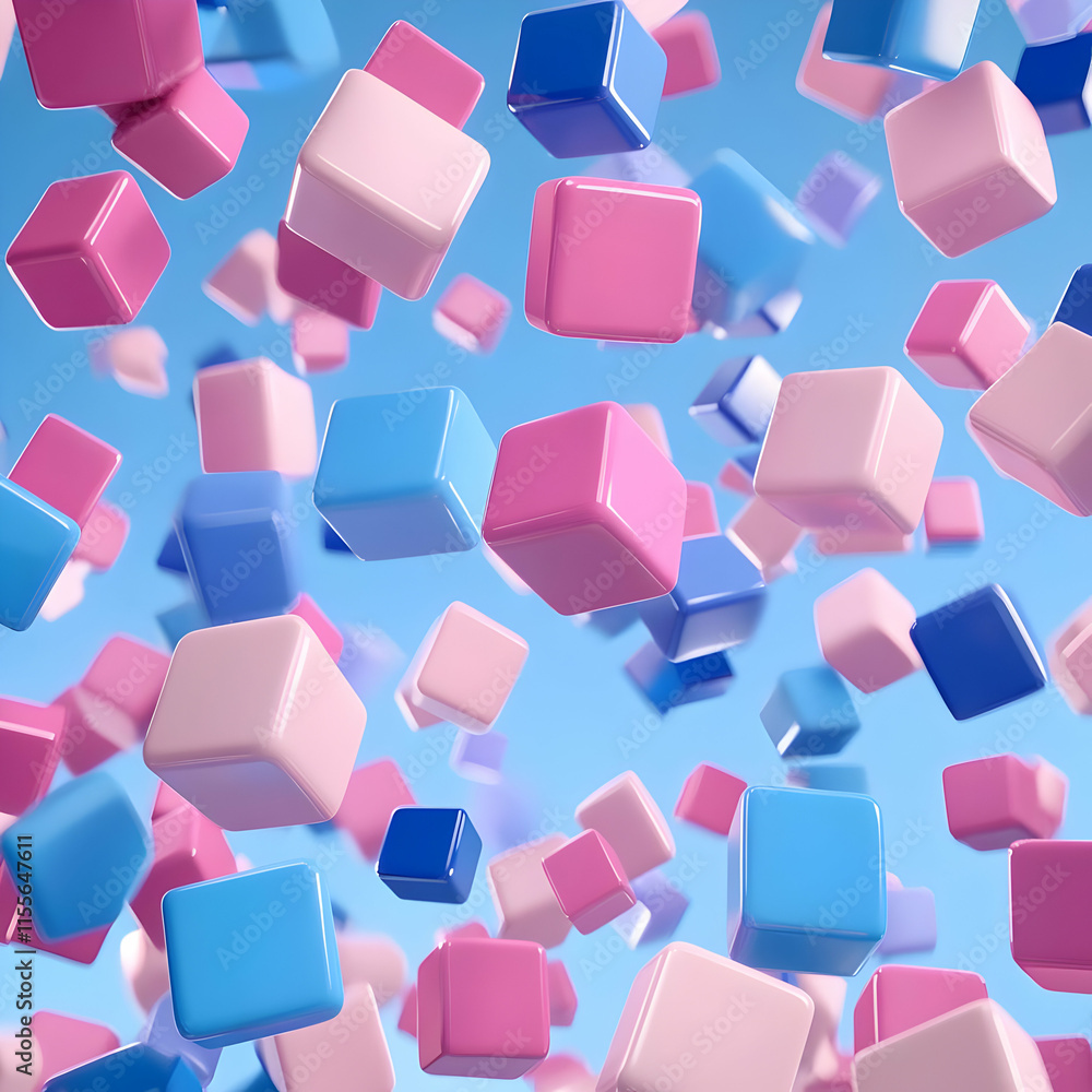 Floating Pastel Cubes 3D Background Floating Pastel Cubes 3D Background