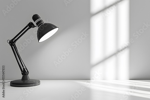 Modern Adjustable Desk Lamp Casting Soft Shadows on Minimalist Surface photo