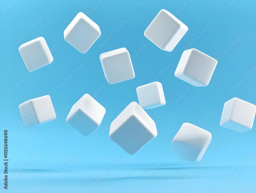 Floating Cubes 3D Abstract Background Floating Cubes 3D Abstract Background
