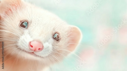 Adorable Ferret with a Bright Background