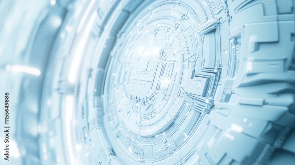 Abstract futuristic technology background with glowing circular structures. Abstract futuristic technology background with glowing circular structures.