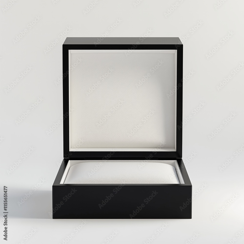 Black jewelry box with white interior for elegant display Black jewelry box with white interior for elegant display
