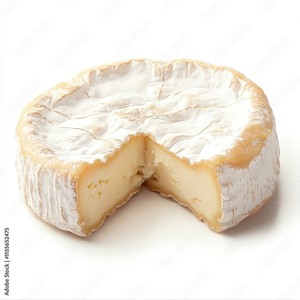 A wedge of cheese is cut in half, revealing a creamy interior A wedge of cheese is cut in half, revealing a creamy interior