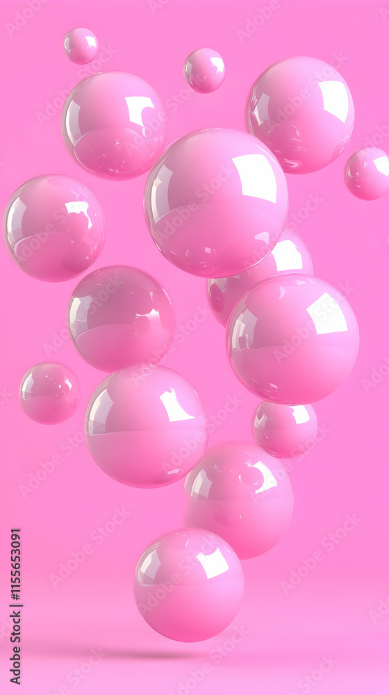 Pink 3D Sphere Abstract Background Pink 3D Sphere Abstract Background