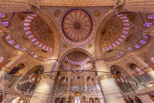 Obraz na płótnie Interior of The Sultanahmet Mosque (Blue Mosque) in Istanbul ( Turkish: Sultan Ahmet Cami) w salonie
