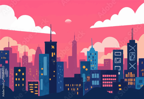 Vibrant Skyline at Sunset