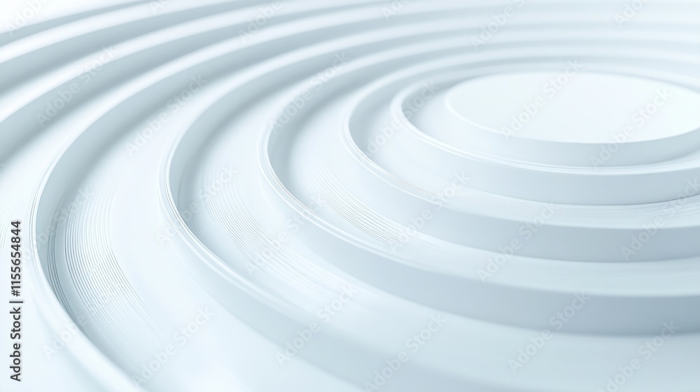 Abstract white concentric circles, ripple effect, 3D rendering. Abstract white concentric circles, ripple effect, 3D rendering.