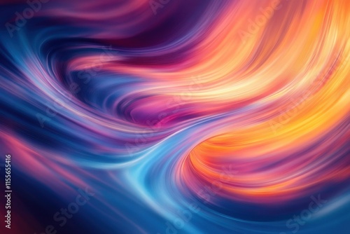 Abstract swirling vibrant colors paint a dynamic visual artwork