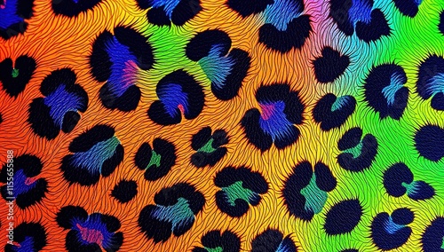 Vibrant Rainbow Leopard Print Pattern