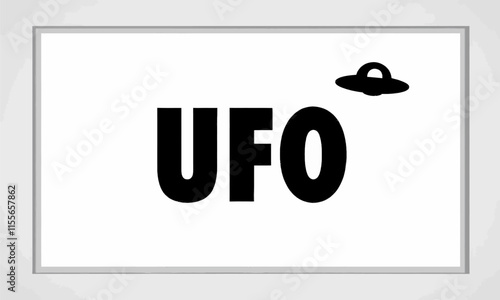 UFO Illustration in Black and White