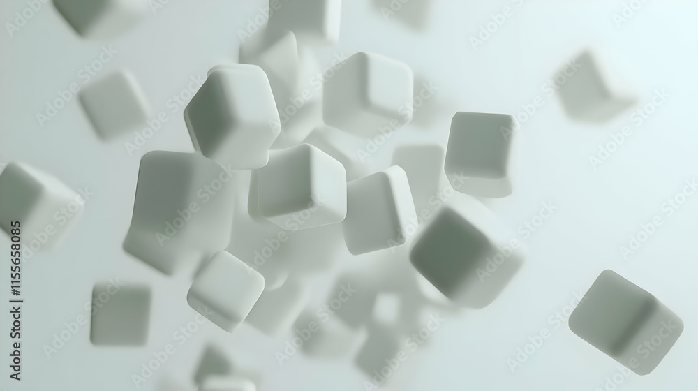 Floating Cubes 3D Abstract Background Floating Cubes 3D Abstract Background