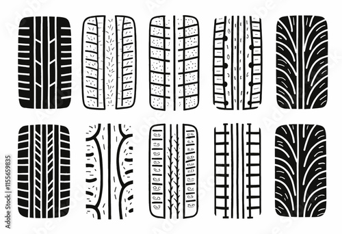 Tire Tread Patterns Illustration