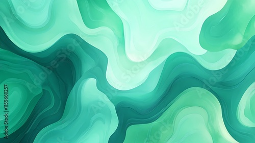 Creative abstract watercolor background with fluid teal and green patterns