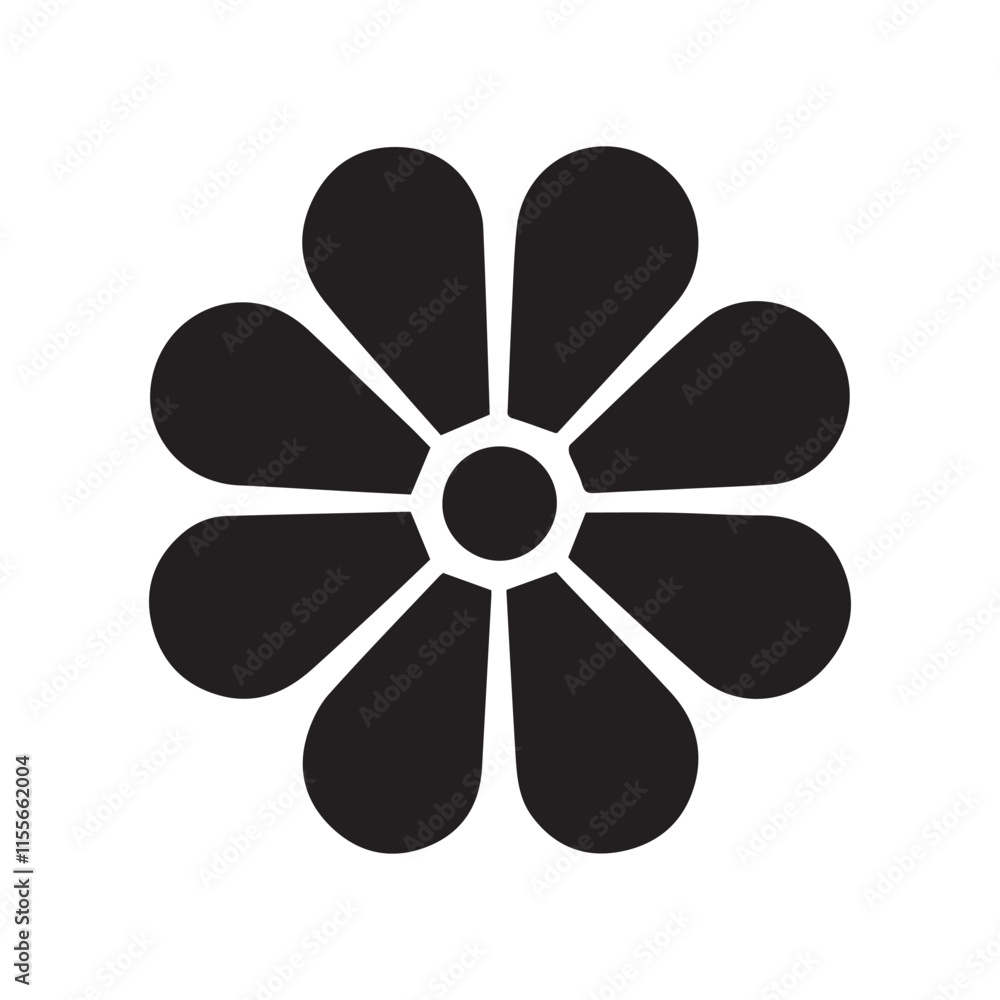 black flower icon set vector silhouette black flower icon set vector silhouette