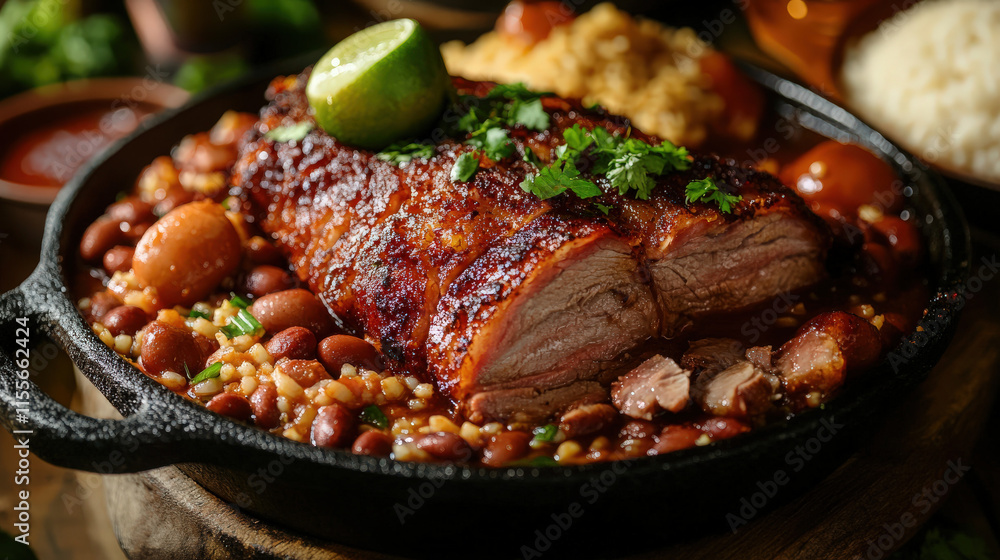 Fototapeta premium A_delicious Puerto Rican Pernil meal