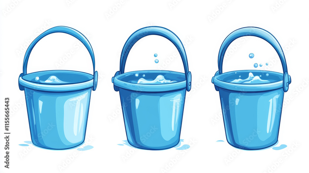 Bucket of water icon. Bucket of water icon on a white background, isolated. The icon has three uses in applications and websites. Vector illustration. Bucket of water icon on a white background. Bucket of water icon. Bucket of water icon on a white background, isolated. The icon has three uses in applications and websites. Vector illustration. Bucket of water icon on a white background.