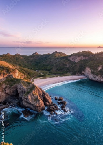 Beach Wallpaper of Praia da mourisca bueu - beluso near bueu province of pontevedra galicia spain beach wallpaper Ultra realistic Photorealistic  photo