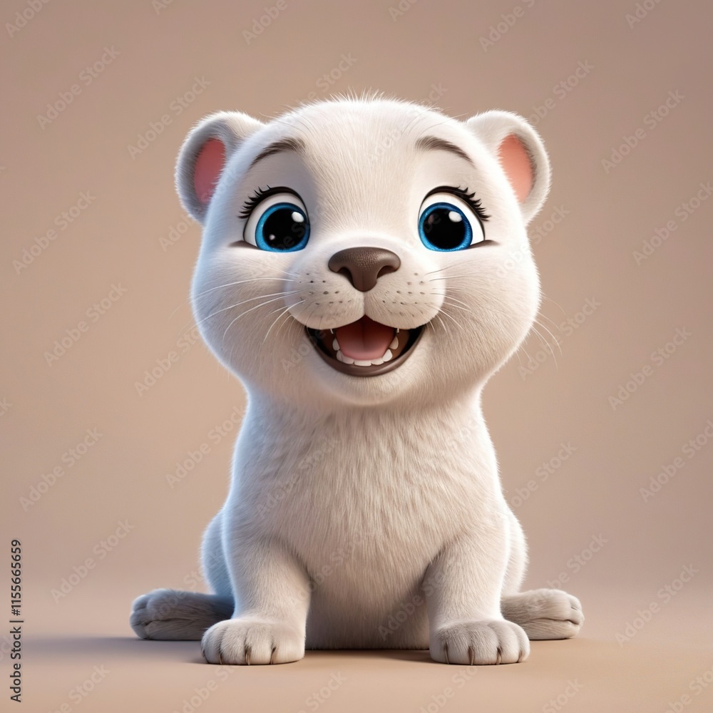 Cute little otter smiles cheerfully. Weasel Cute little otter smiles cheerfully. Weasel
