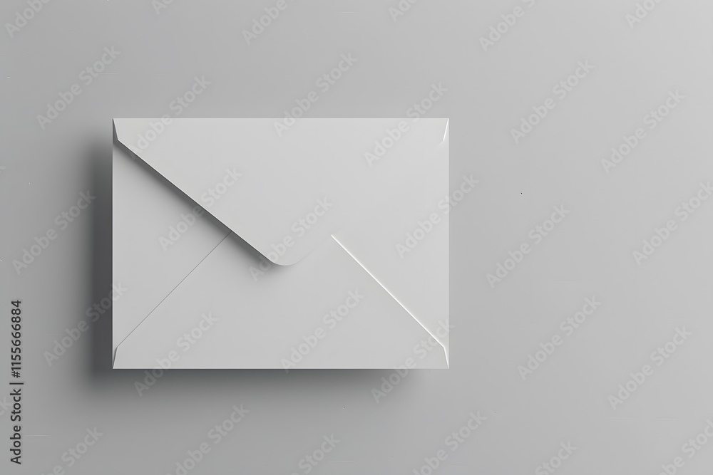 Minimalistic White Envelope on Gray Surface for Branding Purposes Minimalistic White Envelope on Gray Surface for Branding Purposes