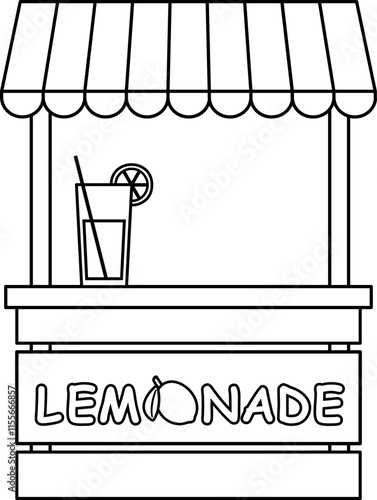 Isolated lemonade stand outline  
Transparent background.