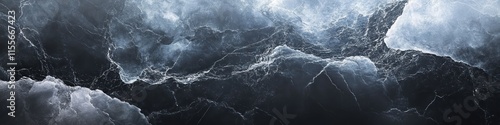 Panel kuchenny z motywem Dark marble texture with dramatic light and icy blue details for backgrounds and mockups