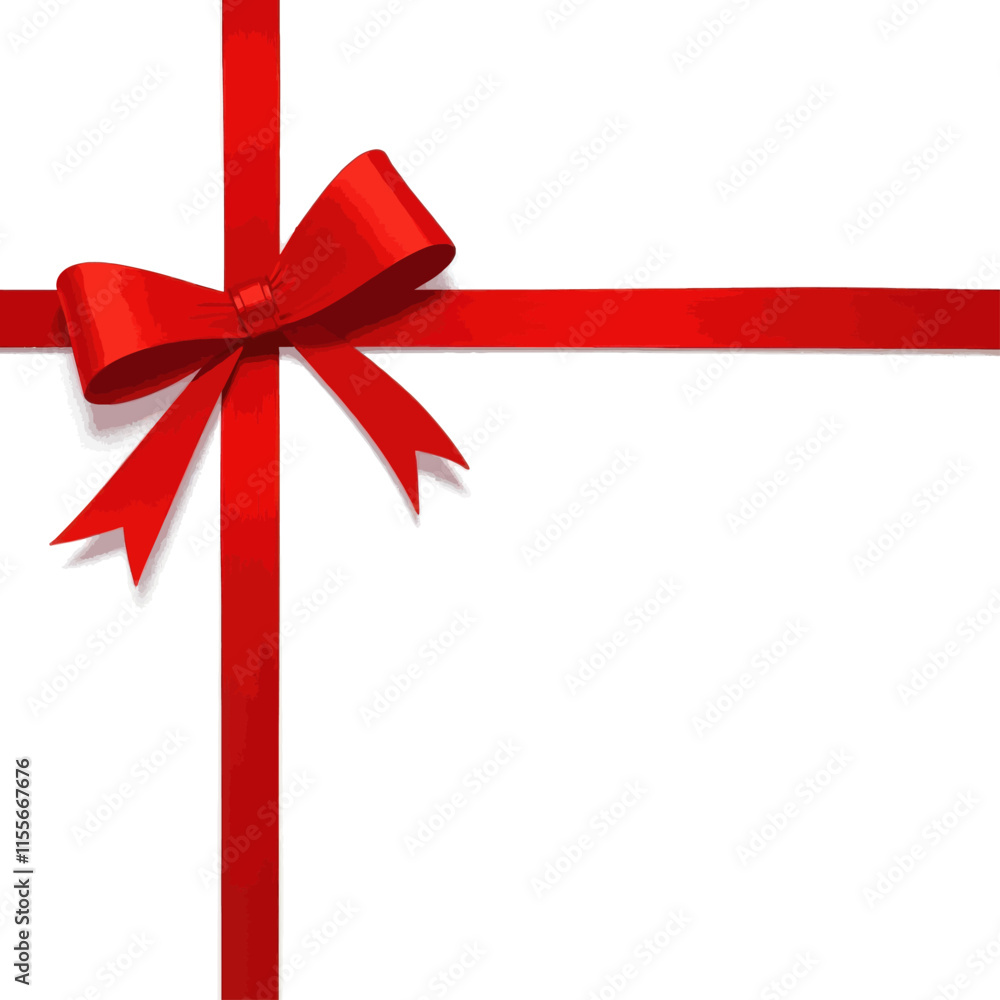 Red Ribbon Bow on White Background Red Ribbon Bow on White Background