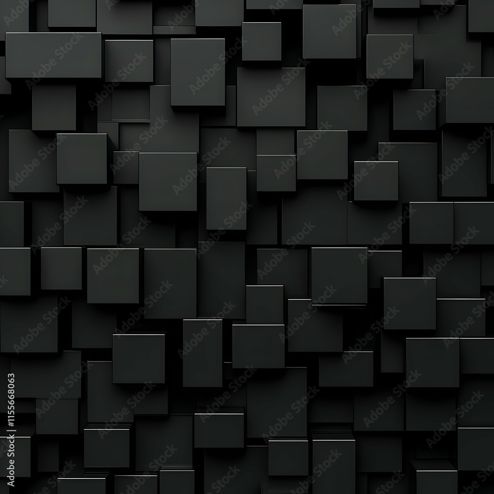 Black Cube 3D Abstract Background Black Cube 3D Abstract Background