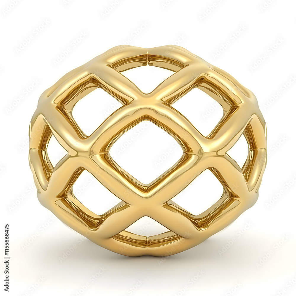 Golden 3D Sphere Illustration Golden 3D Sphere Illustration