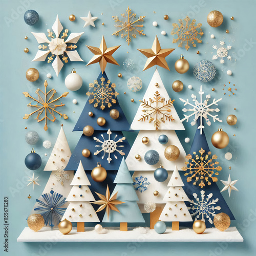New Year's card background. At the corners are branches of fir trees decorated with vintage colored balls, gentle background. high definition of all details.