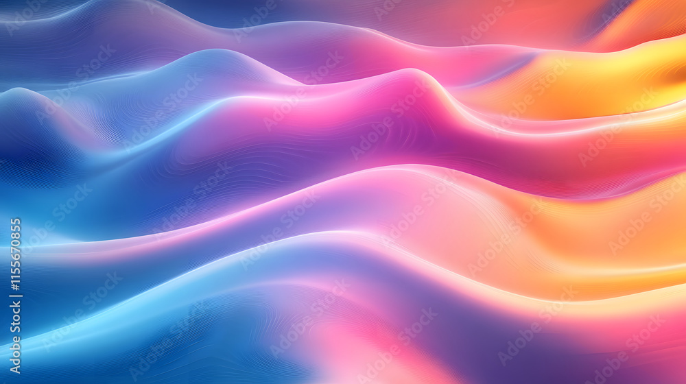 Abstract Colorful Waves Flowing Smoothly Across Image Abstract Colorful Waves Flowing Smoothly Across Image