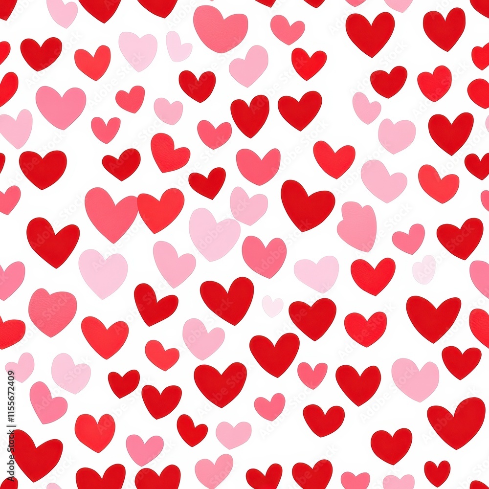 Seamless Pattern of Small Red and Pink Hearts on White Background Ideal for Backgrounds, Textiles, Crafts, and Various Creative Projects Seamless Pattern of Small Red and Pink Hearts on White Background Ideal for Backgrounds, Textiles, Crafts, and Various Creative Projects