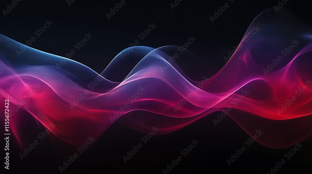 Obraz premium Ethereal smoke waves fading into a seamless dark background